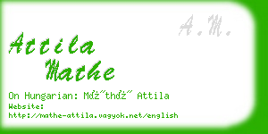 attila mathe business card